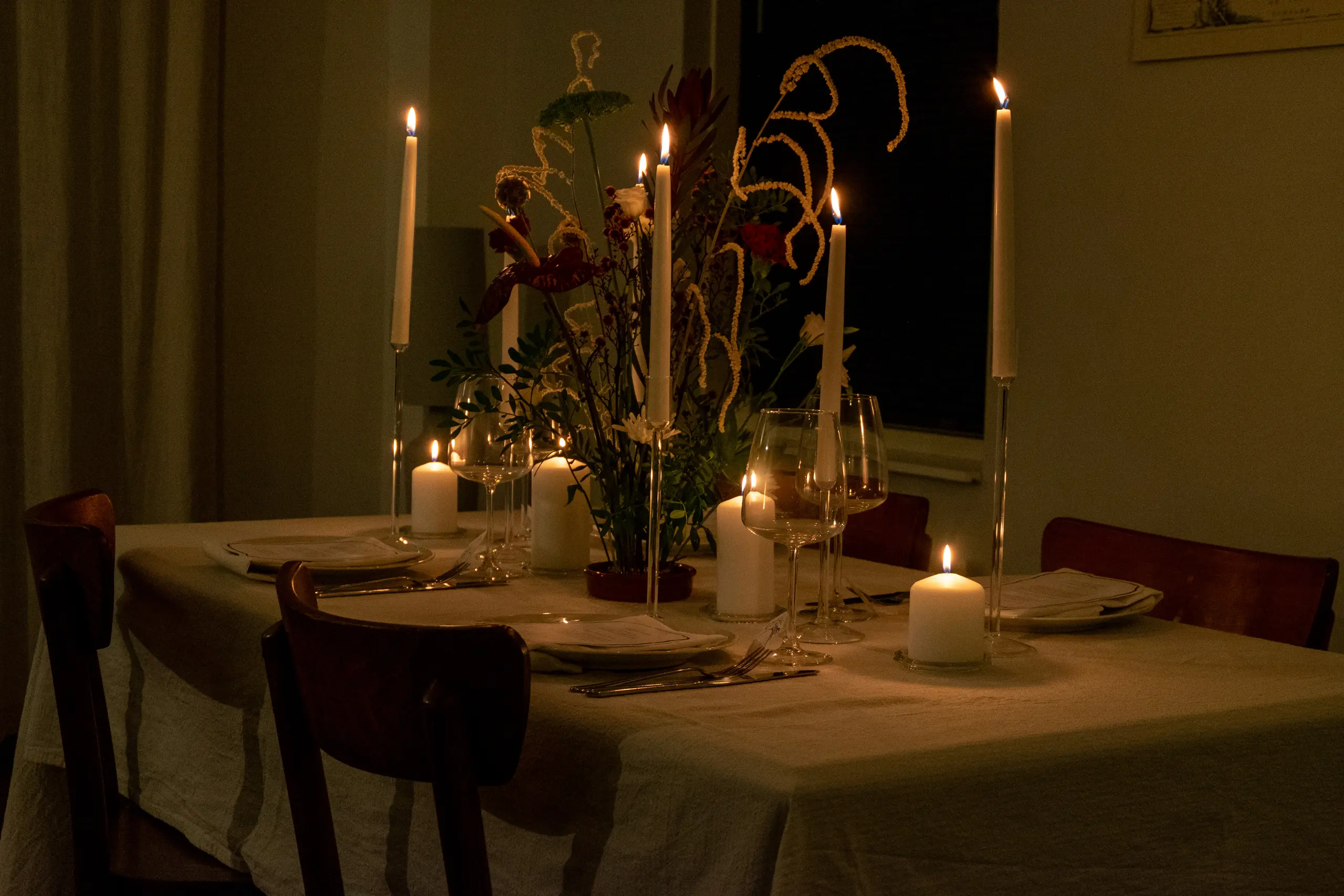 Verfijnde tafeldecoratie detail