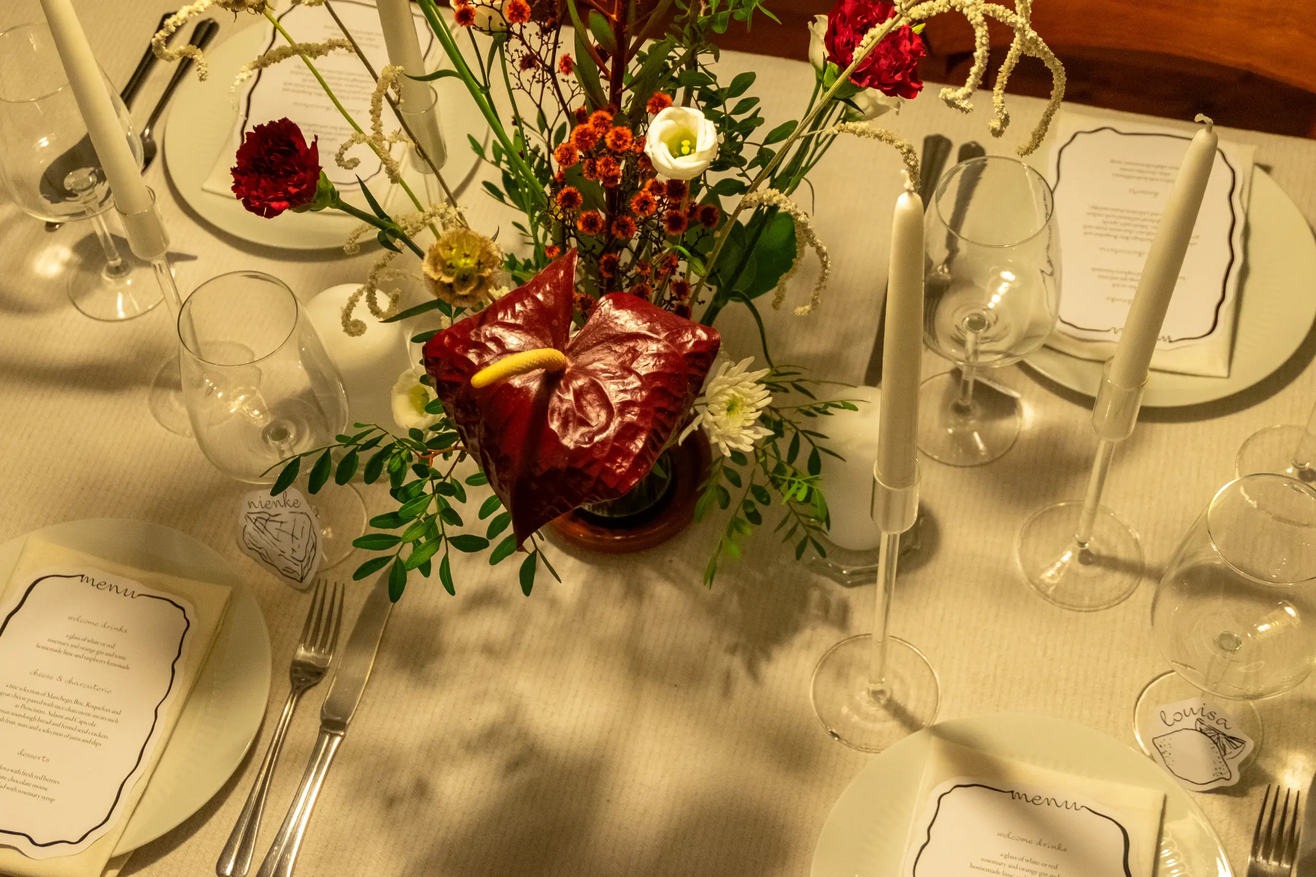 Sfeerbeeld van het elegante diner